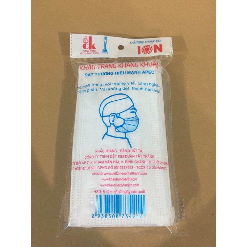 Khẩu Trang Y Tế Trắng 5 Lớp Kháng Khuẩn Cao Cấp 1 Hộp 50 Chiếc