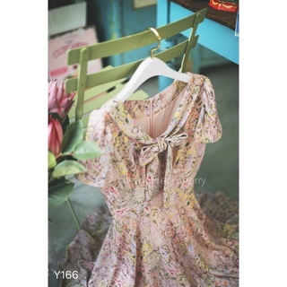 Váy hoa cổ thắt nơ Y166