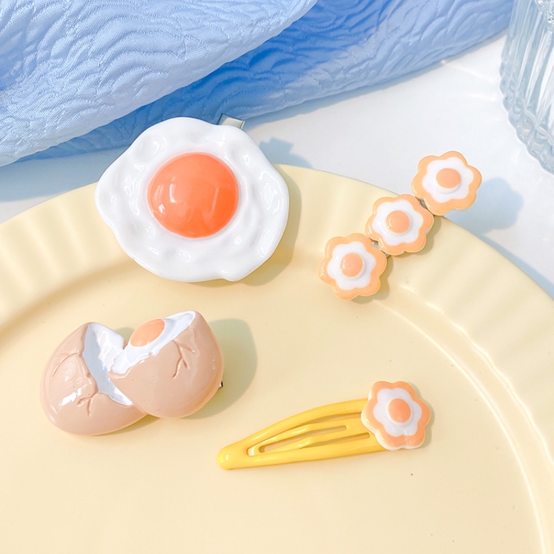 Đồ cột tóc/ kẹp tóc thiết kế hình quả trứng hoạt hình phong cách Hàn Quốc sáng tạo dễ thương