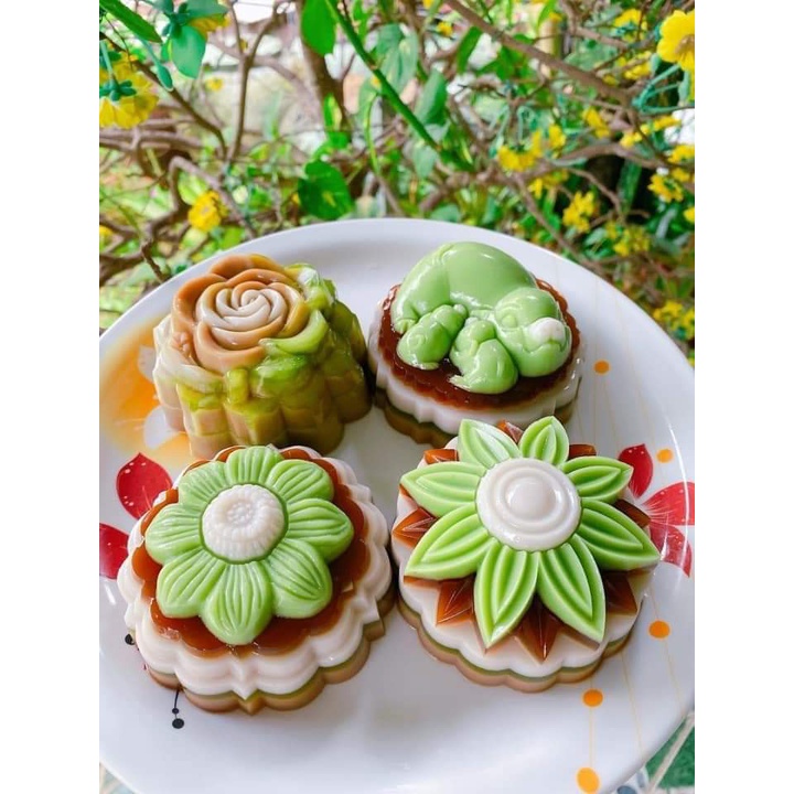 Khuôn làm xôi, thạch, bánh trung thu hình bông hoa hồng