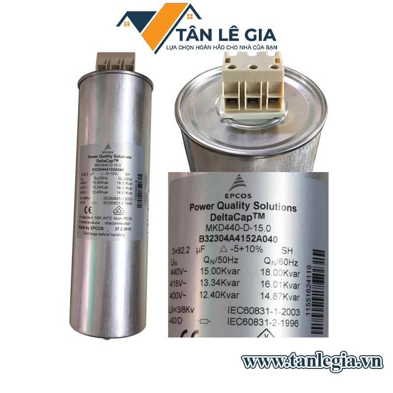 Epcos Deltacap MKD-440-D-15 B32304A4102A040 : Tụ bù 15KVar, 440V, 50Hz
