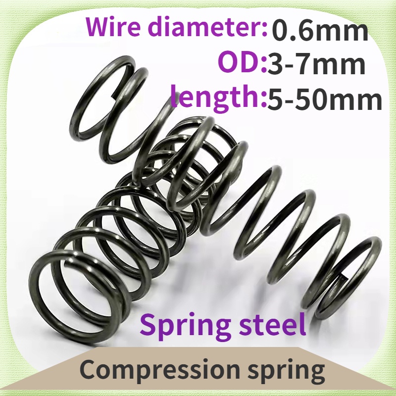 Lò Xo Nén Đường Kính 0.6mm 3-7mm Dài 5-50mm Bằng Thép 65Mn