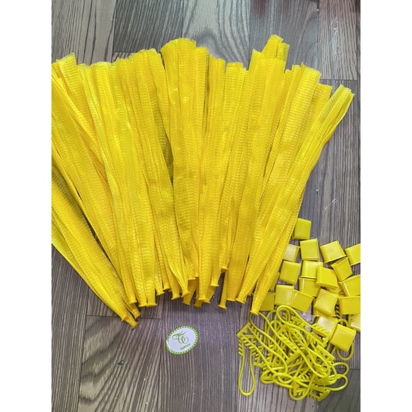 1kg Túi lưới nhựa màu vàng đủ size