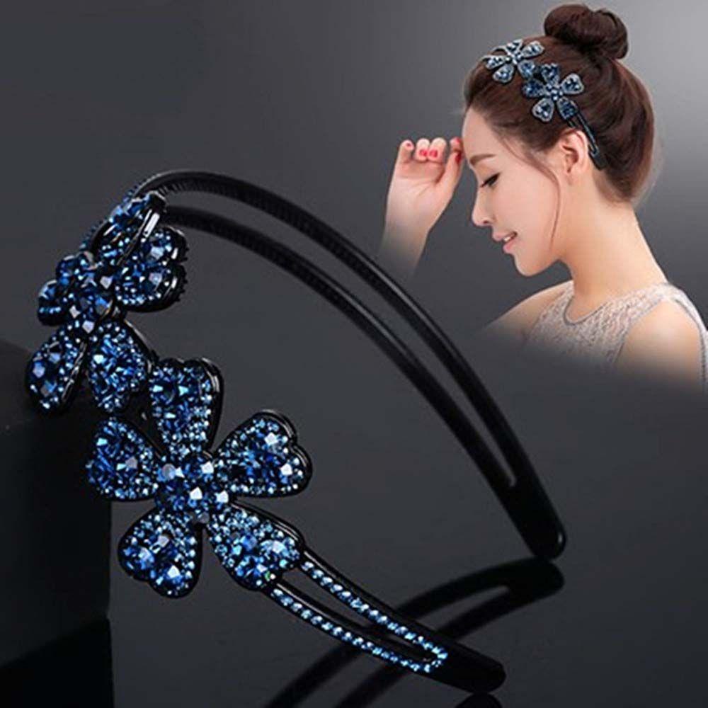 Băng Đô Cài Tóc Bản Rộng Chống Trượt Đính Hoa Đơn Giản Cho Nữ AVALENTINE