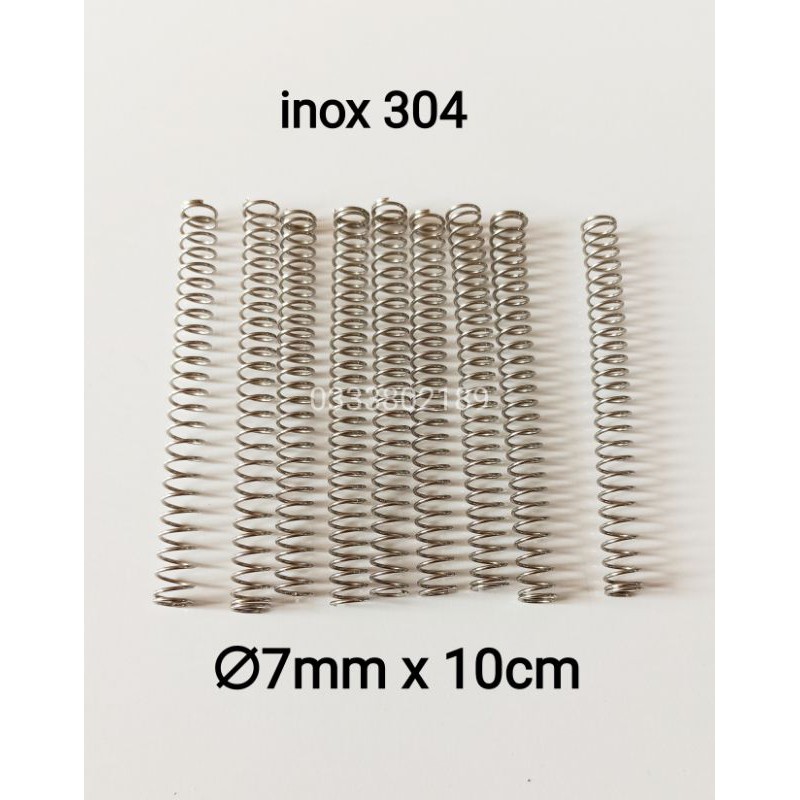 Lò xo inox 304,  ∅7mm dài 10cm. | WebRaoVat - webraovat.net.vn