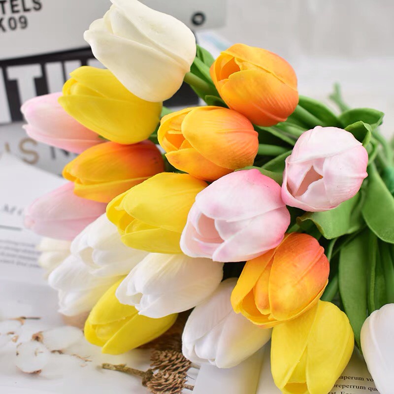 Hoa Giả 🌷 Hoa Tulip Giả Decor 33cm Có Nhiều Màu, Chụp Ảnh, Trang Trí Tiệc Cưới, Trang Trí Nhà Cửa BlueBell