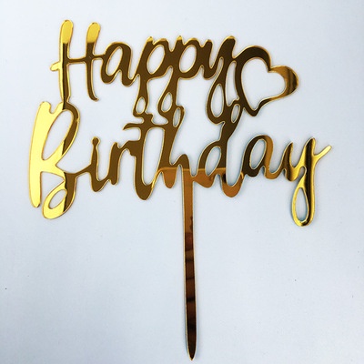 10 Cái / Gói 50 Phong Cách Acrylic ​Topper Trang Trí Bánh Kem Hình Chữ Happy Birthday