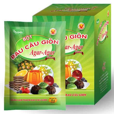 1 Hộp (10 gói) Bột Rau Câu Giòn Hoàng Yến 25g