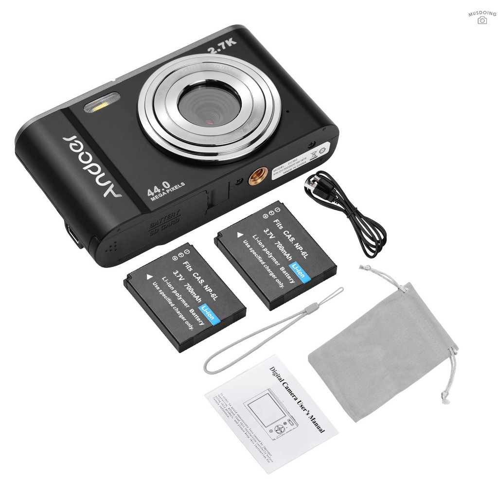 ANDOER Bộ Camera Kỹ Thuật Số 44mp 2.7k 2.88-inch Ips 16x 128gb + Bộ Phụ Kiện Đi Kèm | BigBuy360 - bigbuy360.vn