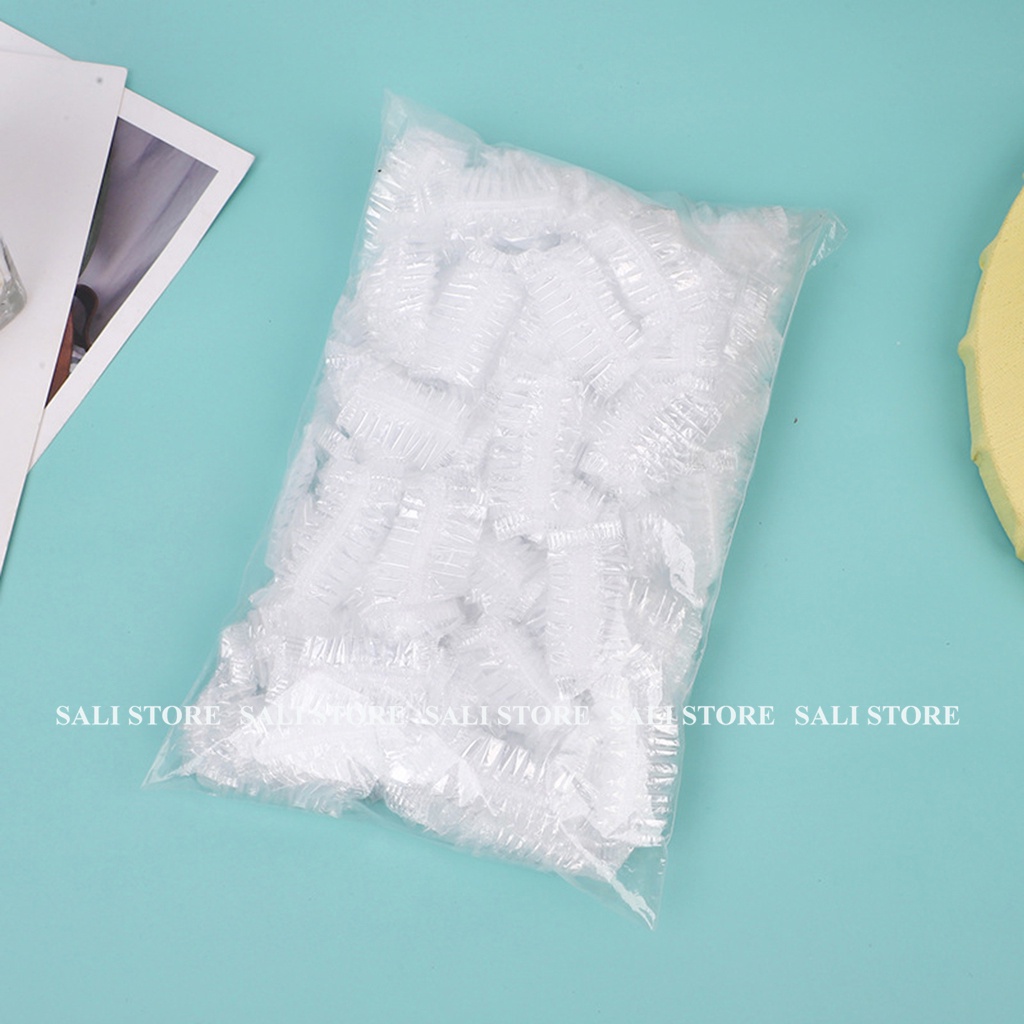 Chụp tai nhuộm tóc dùng 1 lần, bao trùm tai đóng túi 100 cái bảo vệ tai khi tắm hoặc gội đầu, làm tóc SALI PK86