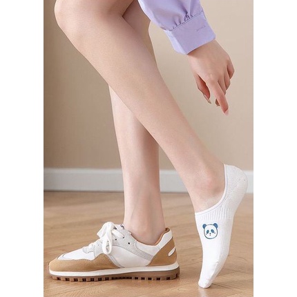Set 9 đôi tất vớ chân đi giày lười cổ ngắn hình thú thỏ gấu lợn chất len đẹp màu trắng Hàn Quốc