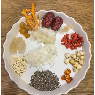 Chè dưỡng nhan (nguyên liệu sét 10 vị, sét đặc biệt có thêm đông trùng hạ thảo)