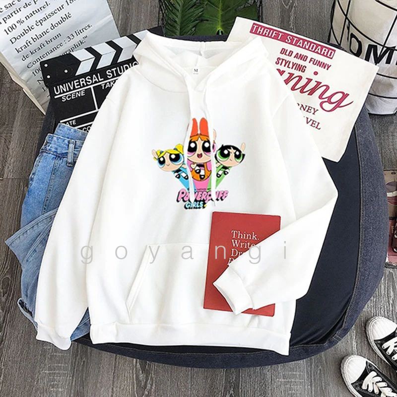 Áo hoodie Power Girls oversize Unisex phong cách Hàn Quốc