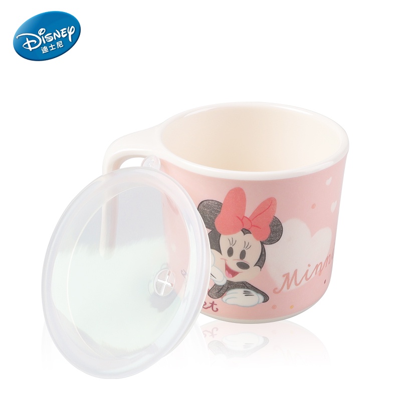 Ly Melamine tay cầm Disney có nắp cho bé