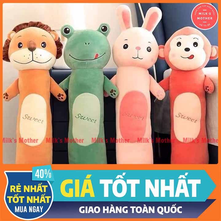 Gối ôm cho bé SWEET [FREESHIP] Gối ôm hình thú kích cỡ siêu to dài 1m1 cực kì đáng yêu vải siêu mịn nhồi bông siêu mềm