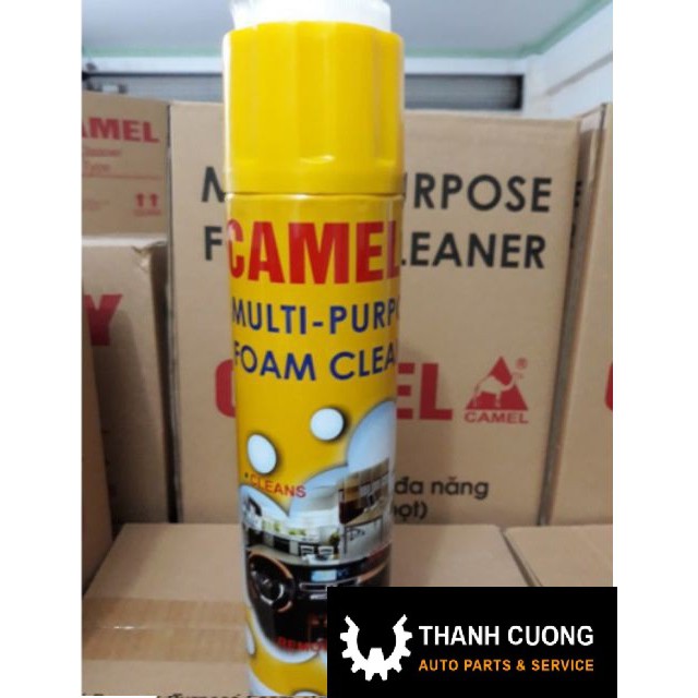 Chai Dung Dịch Xịt Bọt Vệ Sinh Da Ghế Nệm Ô Tô Foam Cleaner Màu Vàng chuẩn