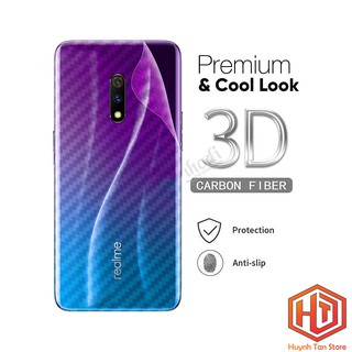 Miếng dán decal carbon mặt sau Oppo Realme X chống trầy mặt lưng, chống bám vân tay