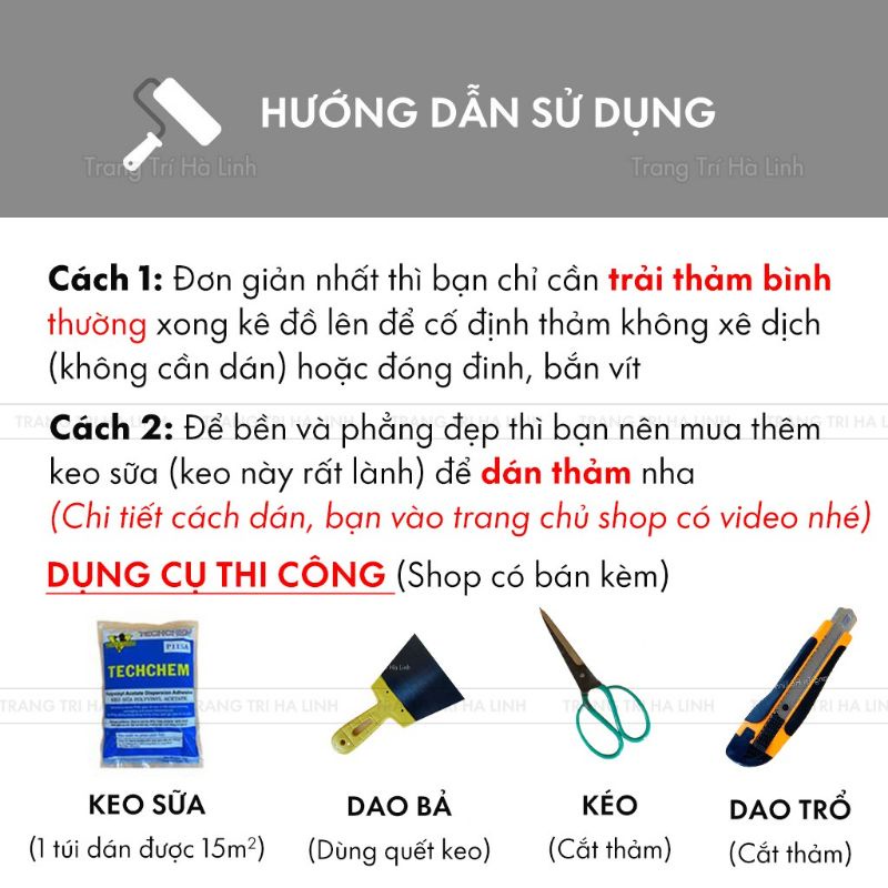 Thảm nhựa PVC - Thảm nhựa trải sàn trang trí loại 1.6mm.