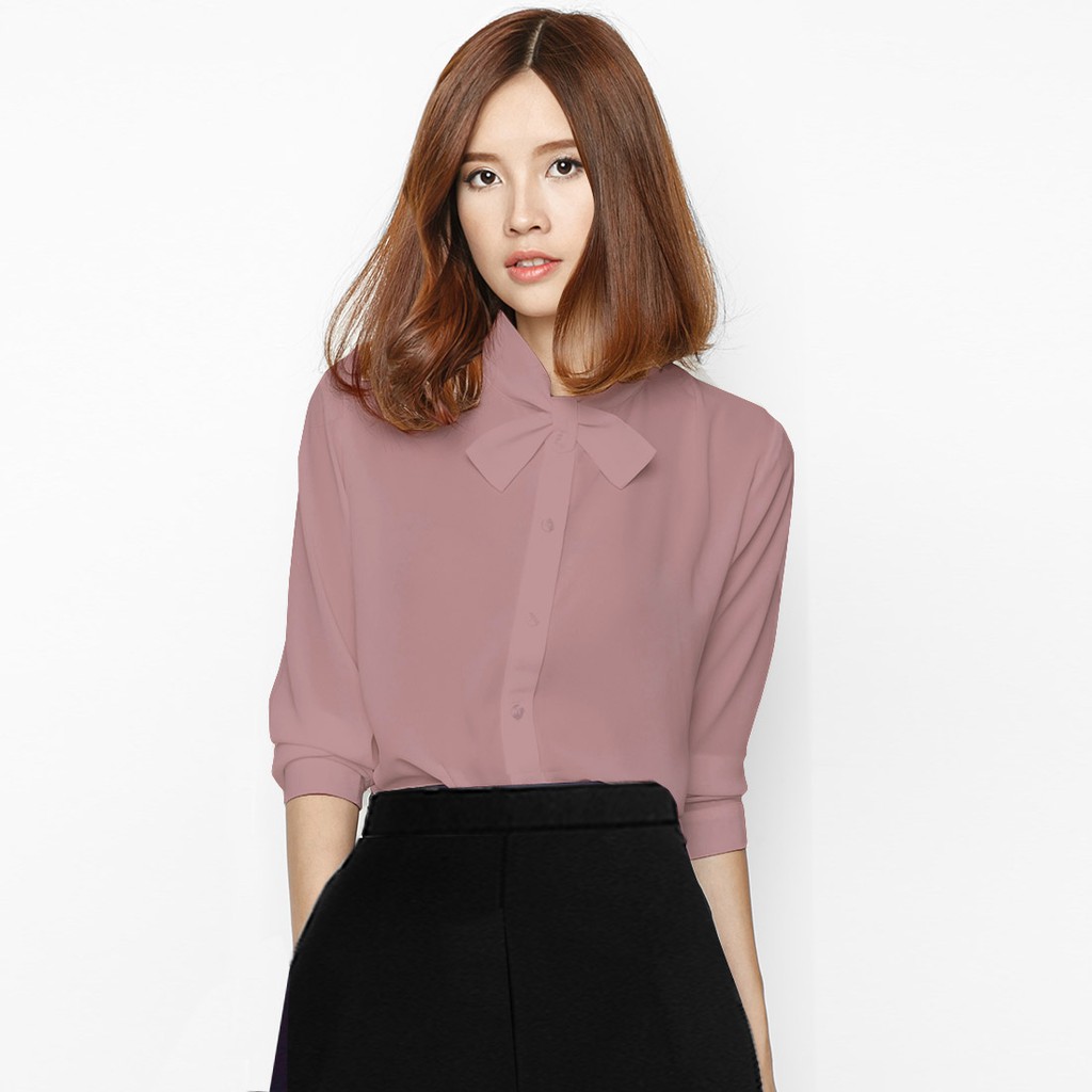 Giảm ₫101,000] Áo Sơ Mi Thắt Nơ - Tháng 8/2023 - Beecost