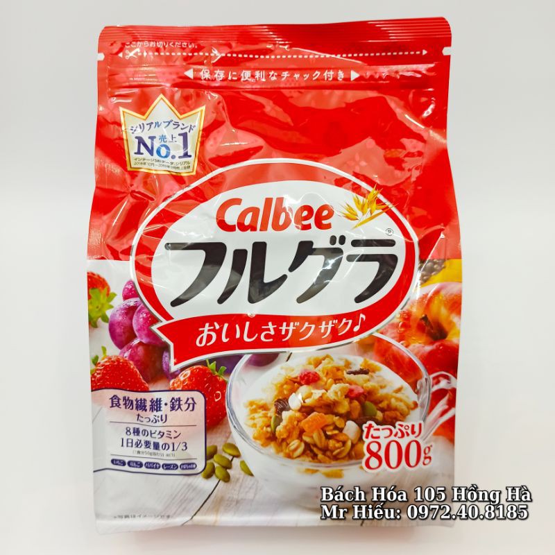 [T8/2022] Ngũ Cốc Calbee Nhật màu đỏ 750g