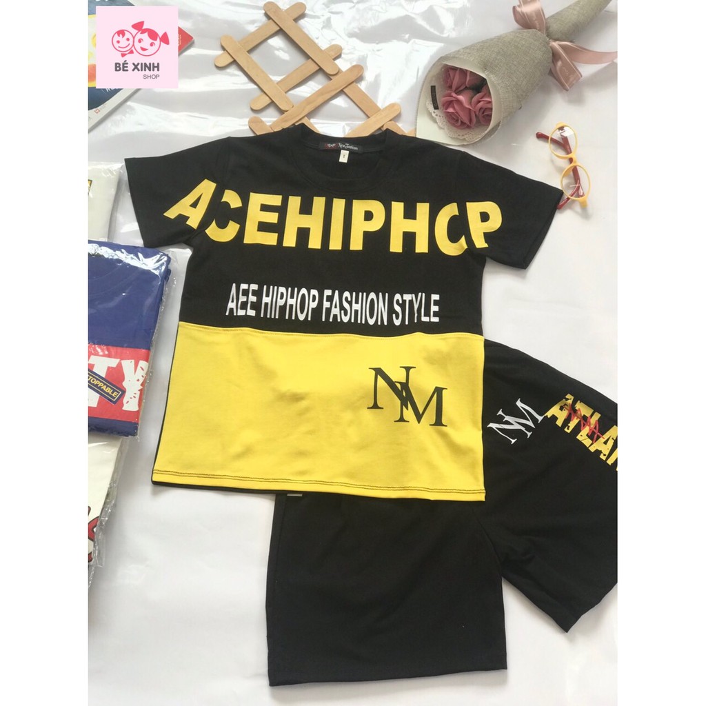 [Siêu sale] Bộ bé trai size lớn bộ bé trai hip hop quần áo bé trai size đại quần áo bé trai sành điệu bộ hip hop cho bé