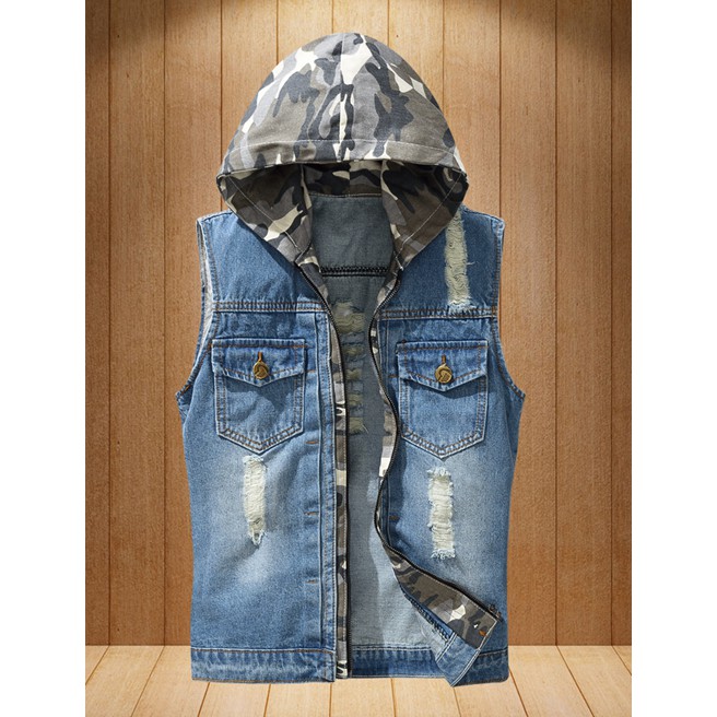 Áo Khoác Denim Sát Nách Cho Nam