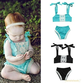 Áo Tắm Hai Dây Viền Ren Cho Bé Gái Laa6-Wh