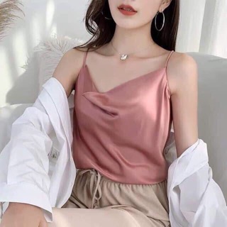 ÁO PHI LỤA CỔ ĐỔ 2 DÂY - Kèm video thật