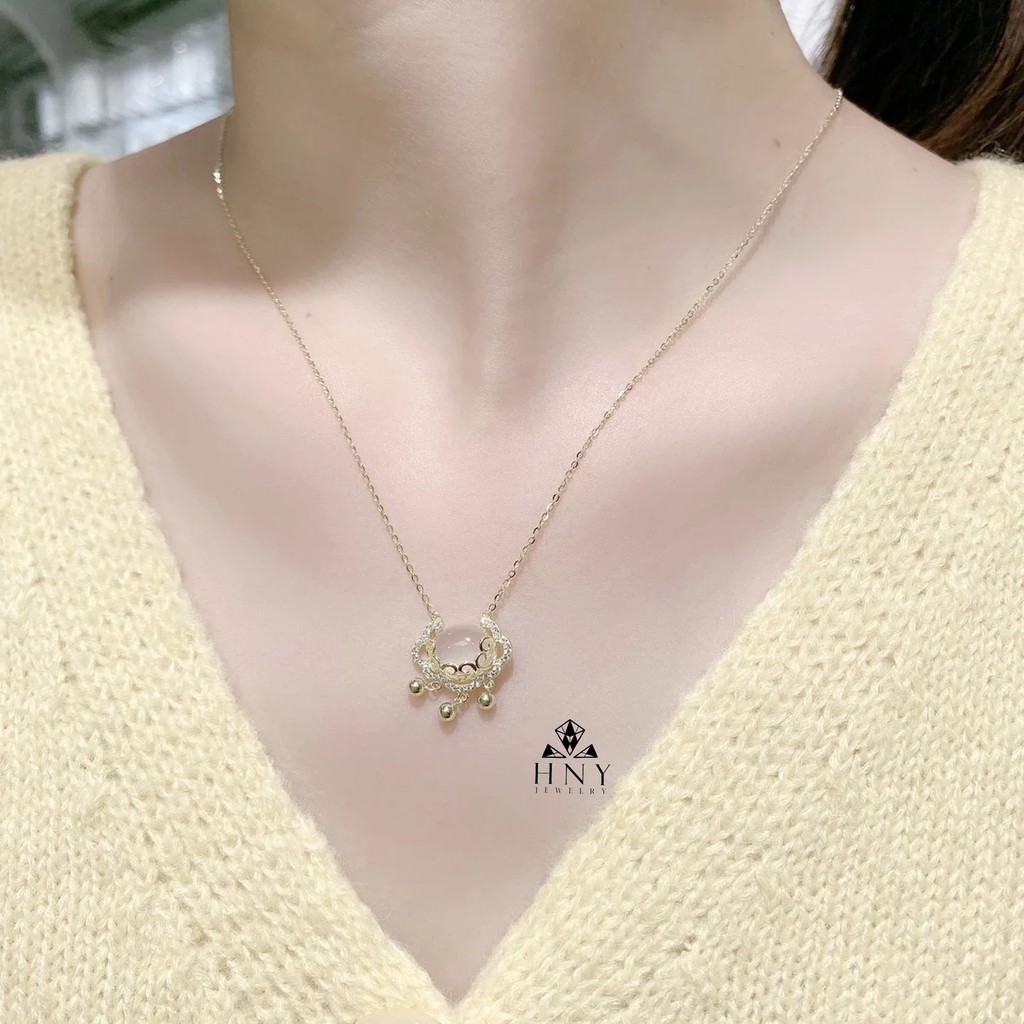 Dây chuyền bạc s925 kiểu dáng bình an, trường thọ phong cách cổ điển HNY Jewelry DC02