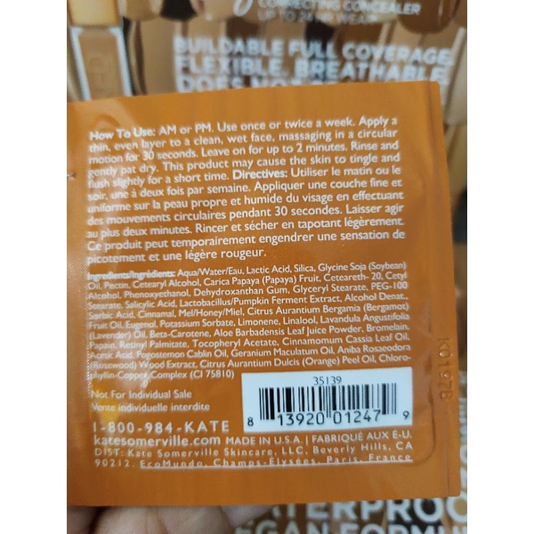 Tẩy da chết Láng Mịn Sau 2 Phút Kate Exfolikate Sample 2ml.