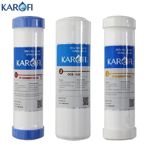 Bộ 3 Lõi Lọc Nước 123 Karofi Chính Hãng (Tem Cào Kiểm Tra Hàng Chính Hãng)