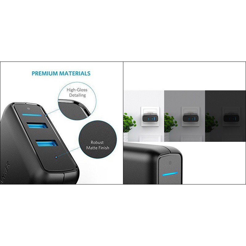 Sạc 2 cổng Anker PowerPort Speed 2 Elite Quick Charge 3.0 + IQ