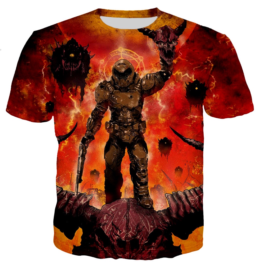 Áo Thun Cổ Tròn Oversize In Họa Tiết Game 3D Thời Trang Đường Phố Cho Nam Và Nữ