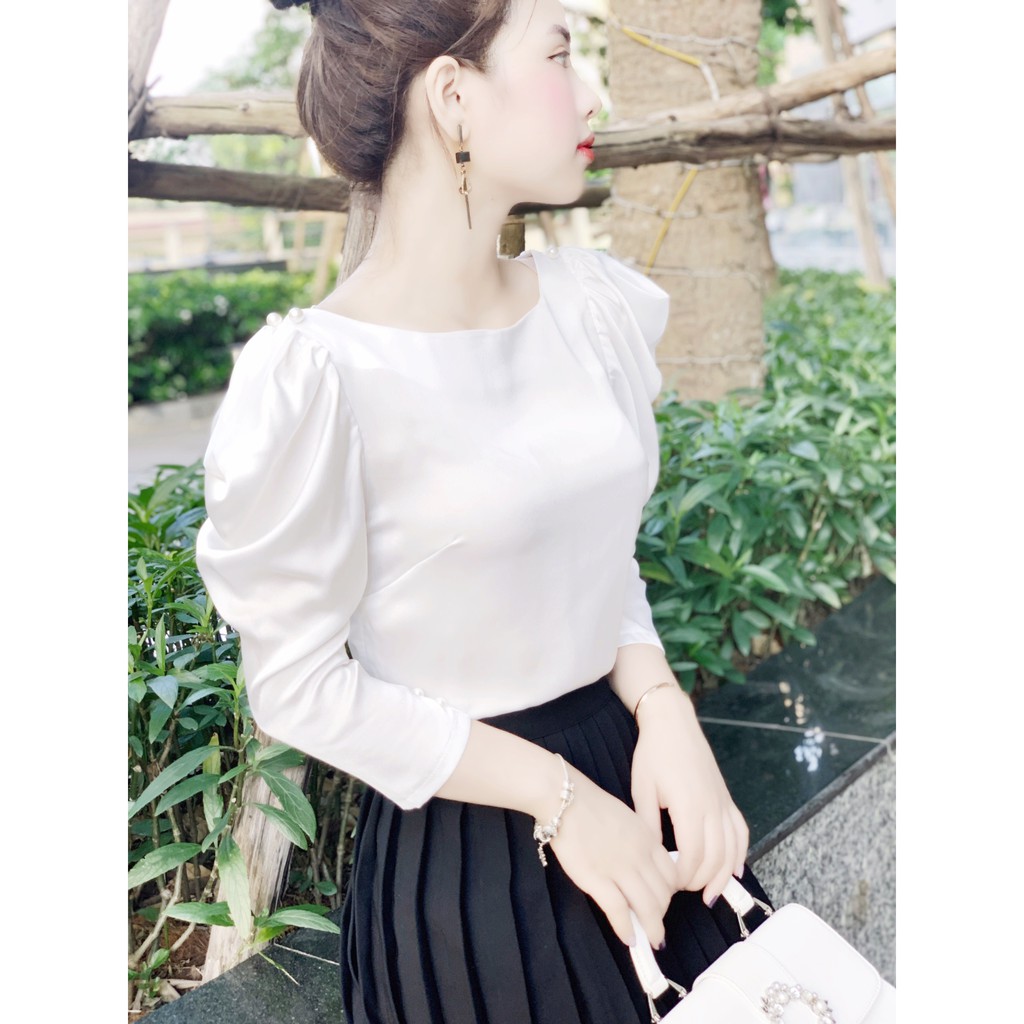 Set áo trắng tay lỡ chân váy midi S1259  - DOLCE VIVA COLLECTION