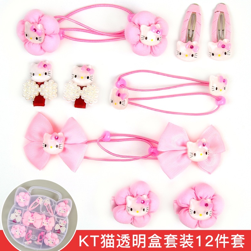 Hộp kẹp tóc nơ kitty xinh xắn cho bé gái