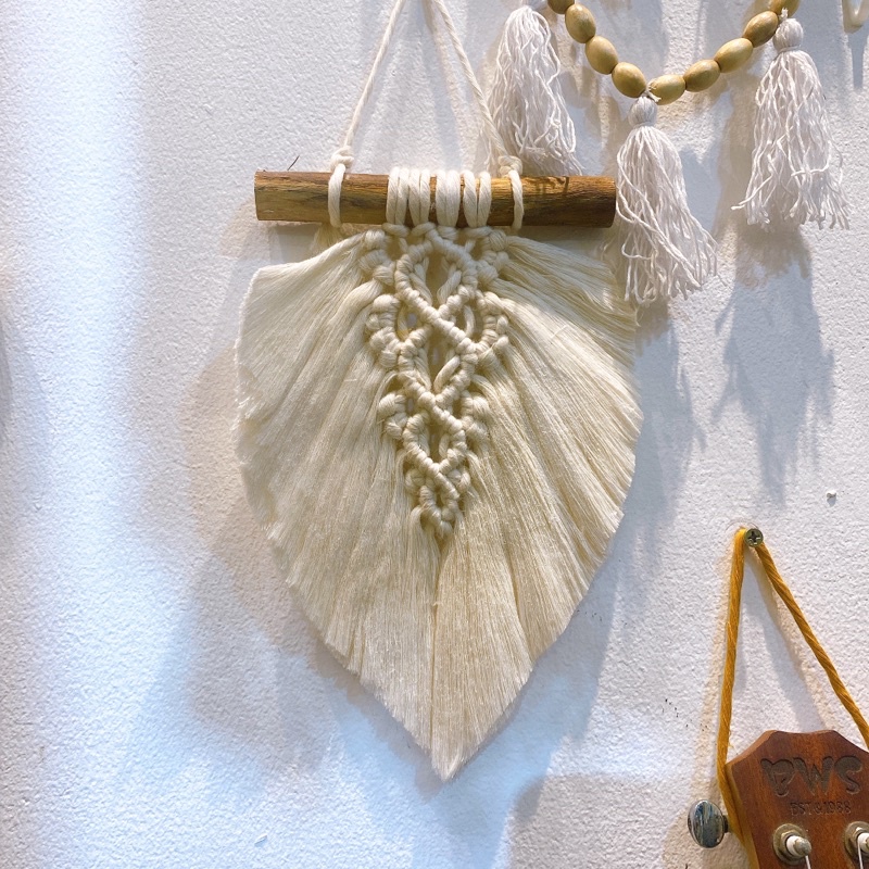 Macrame lá treo tường mini