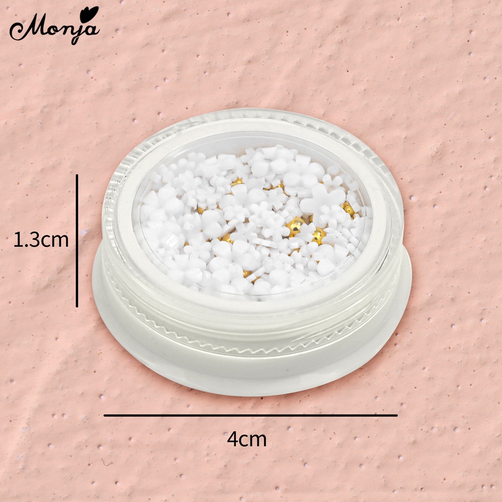 MONJA Hạt Đá 3D Nhiều Kích Thước Bằng Thép Acrylic Trang Trí Móng Tay Nghệ Thuật DIY