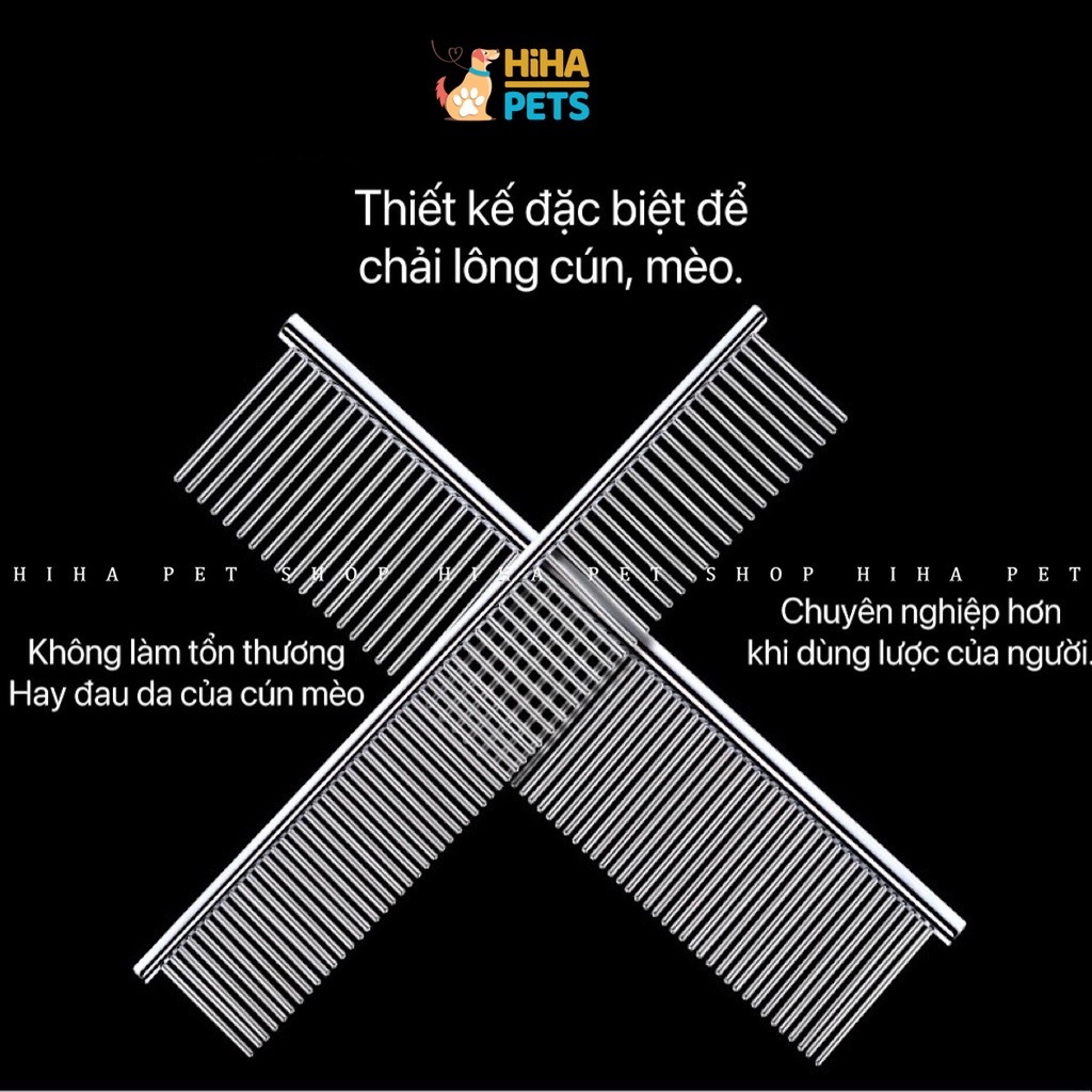 Lược Chải Lông Rối Cho Chó Mèo Thú Cưng Có 2 Đầu Giúp Lấy Lông Rụng Chất Liệu Thép Không Gỉ.