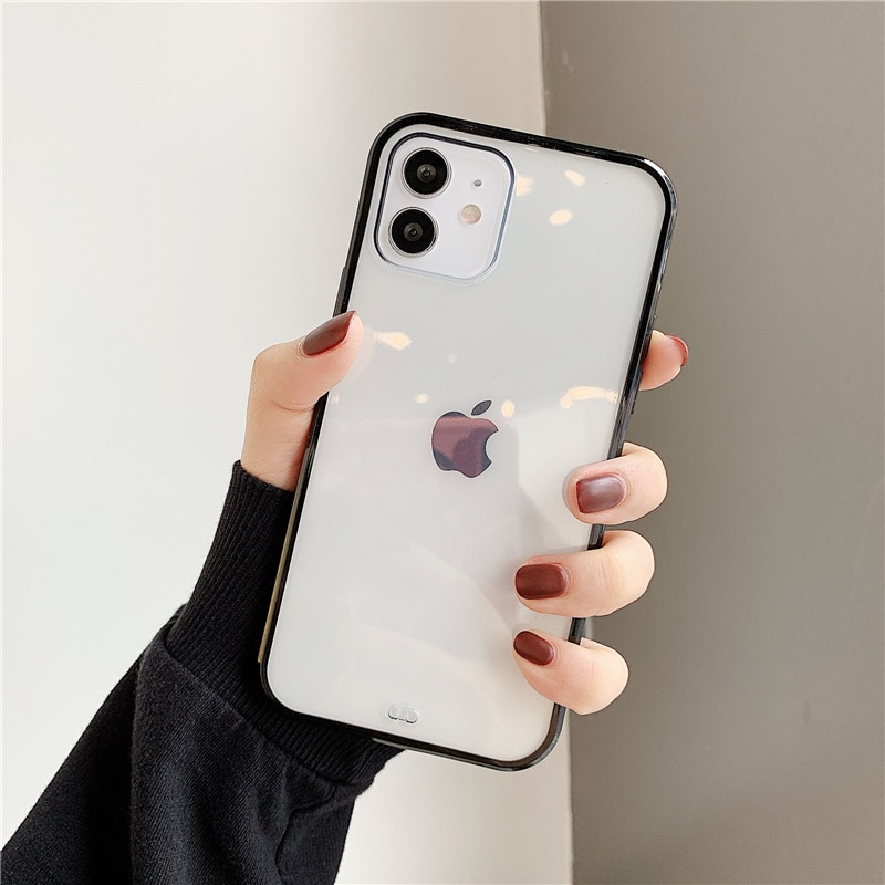 Ốp Điện Thoại Viền Đen Chất Lượng Cao Dành Cho Iphone 11 Iphone 12 11 Pro Max Mini 8 7 Plus