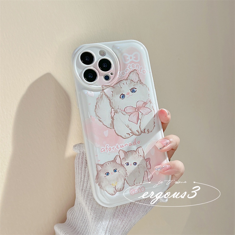 Ốp Điện Thoại Mềm Họa Tiết Mèo Hoạt Hình Bảo Vệ Máy Ảnh Cho iPhone 14 13 12 11 Pro Max SE2020 X XR Xs Max 7 8 Plus