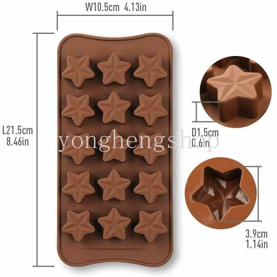 Khuôn Silicone Tạo Hình Làm Bánh Kẹo Hình Ngôi Sao 3D DIY