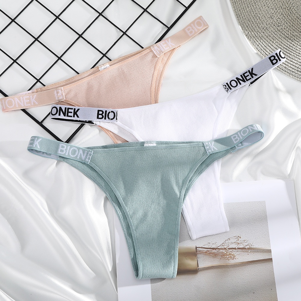 Quần lót LEVAO vải cotton lưng quần in chữ thời trang cho nữ