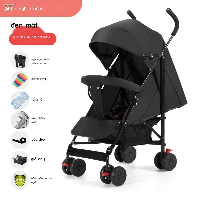 Xe đẩy em bé siêu nhẹ di động có thể ngồi, nằm và gấp gọn đơn giản giúp đi chơi trong mùa hè