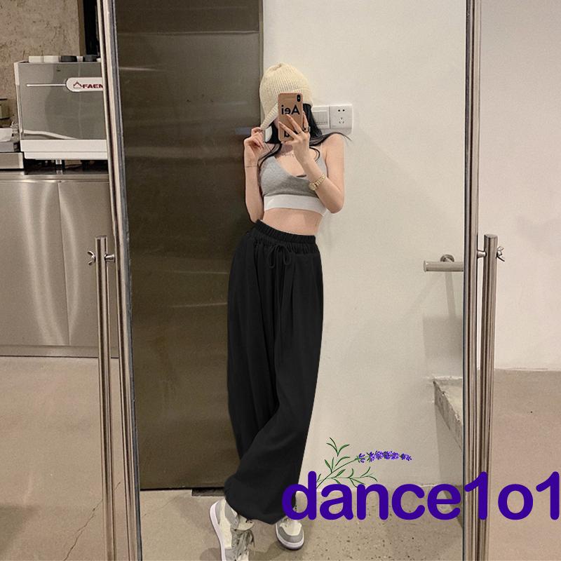 ✤Lq✦Bộ Áo Tank Top Hở Lưng + Quần Dài Lưng Cao Ống Rộng Thời Trang Cho Nữ