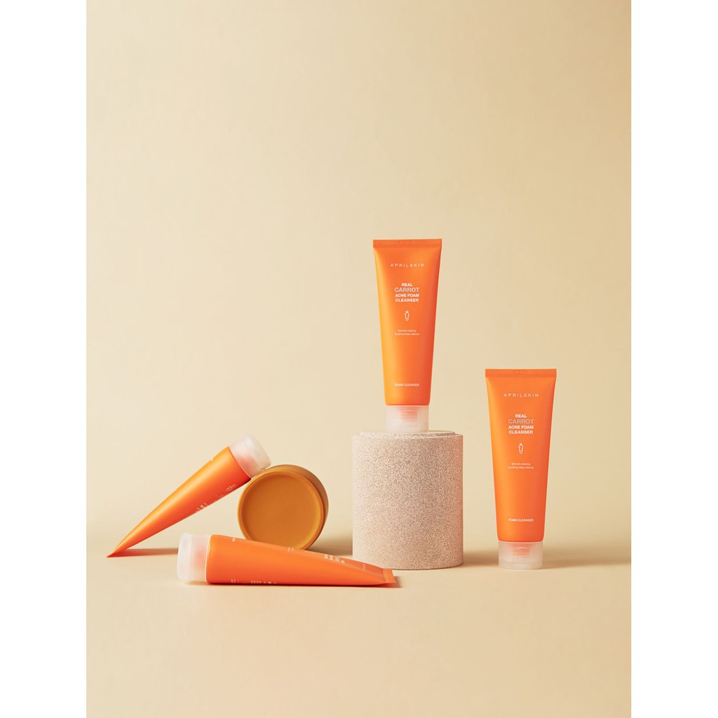 Set Cà Rốt Sạch Sâu Ngăn Ngừa Mụn (Aprilskin carrot cleanser+ cọ Aprilskin pore brush)