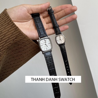 Đồng hồ cặp đôi nam nữ chính hãng RATE TD5 mặt vuông thời trang dây da cao cấp phong cách hàn quốc đẹp g thumbnail