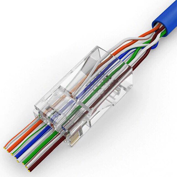 100 Đầu RJ45 Loại Xuyên Thấu, Hạt Mạng Xuyên Thấu Chất Lượng Cao