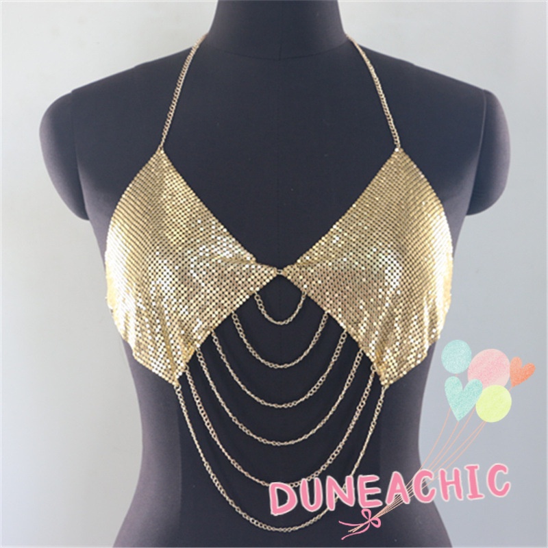 Áo Tank Top Phối Dây Xích Tua Rua Gợi Cảm Cho Nữ