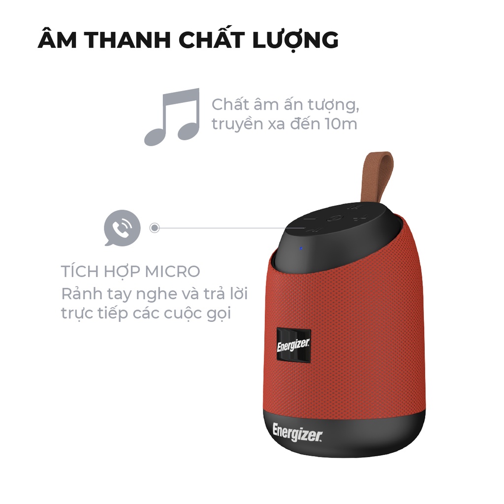 Loa Bluetooth di động Energizer BTS 061 - Hàng Chính Hãng, Bảo Hành 2 Năm 1 Đổi 1