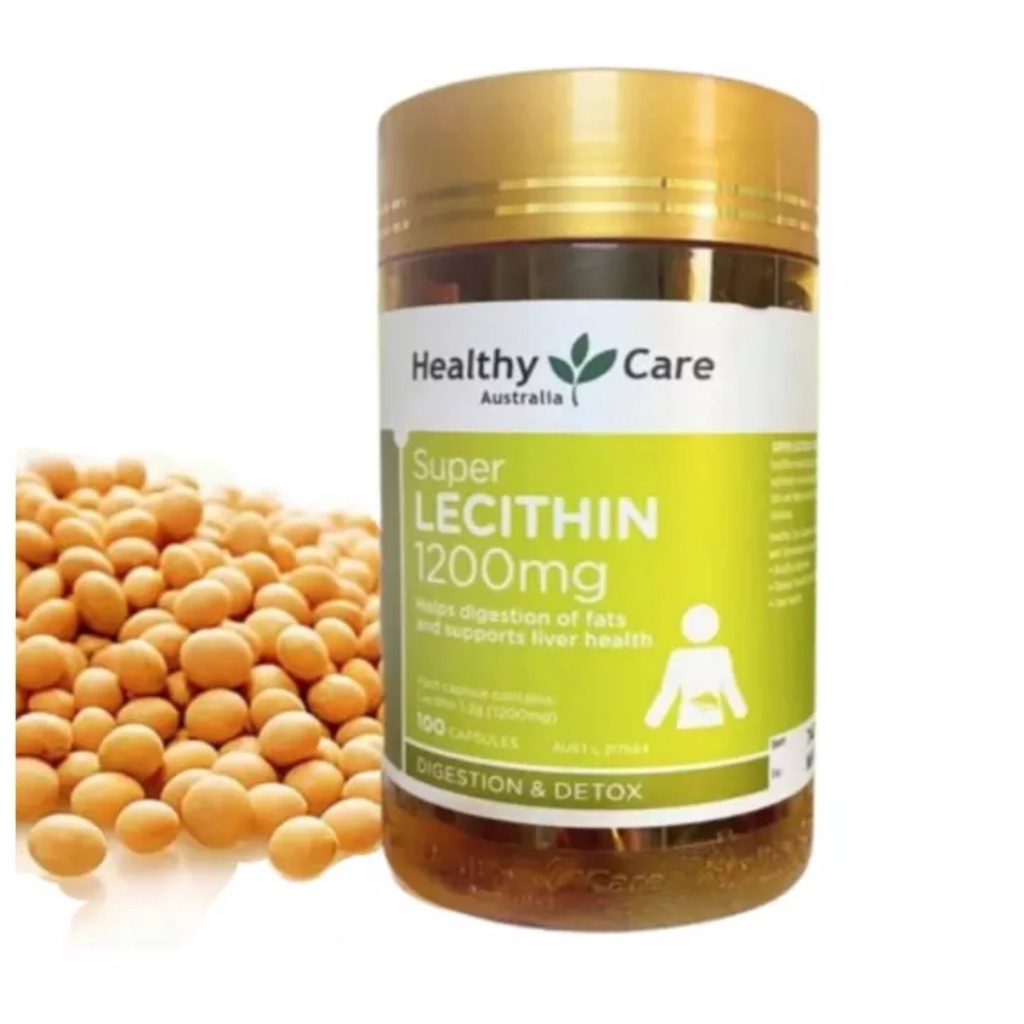 Viên uống Mầm Đậu nành Healthy Care Super Lecithin Tăng vòng một, Đẹp da cân bằng nội tiếp tố 1 hộp 100v